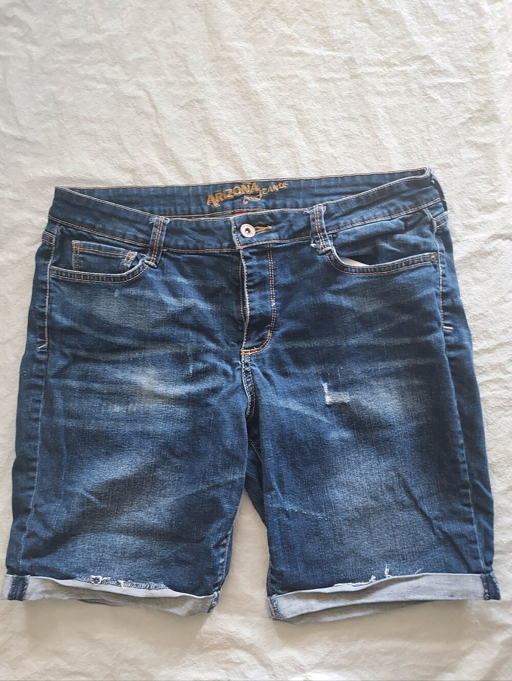 Arizona Jean Company Women’s Dark Blue Rolled Cuff Denim Shorts
